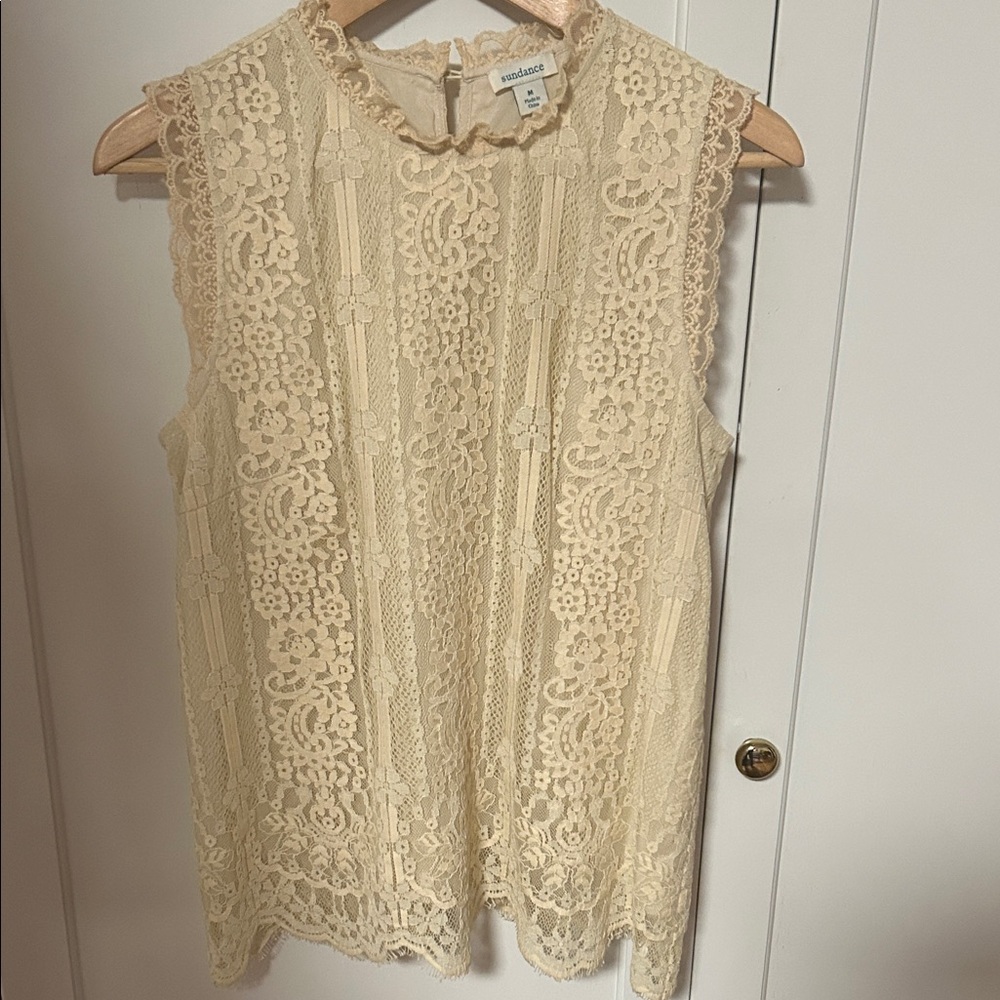 Sundance Ivory Lace Sleeveless Blouse